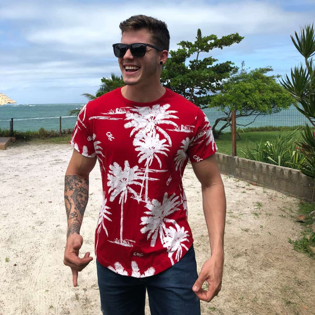 Camiseta estampada vermelha