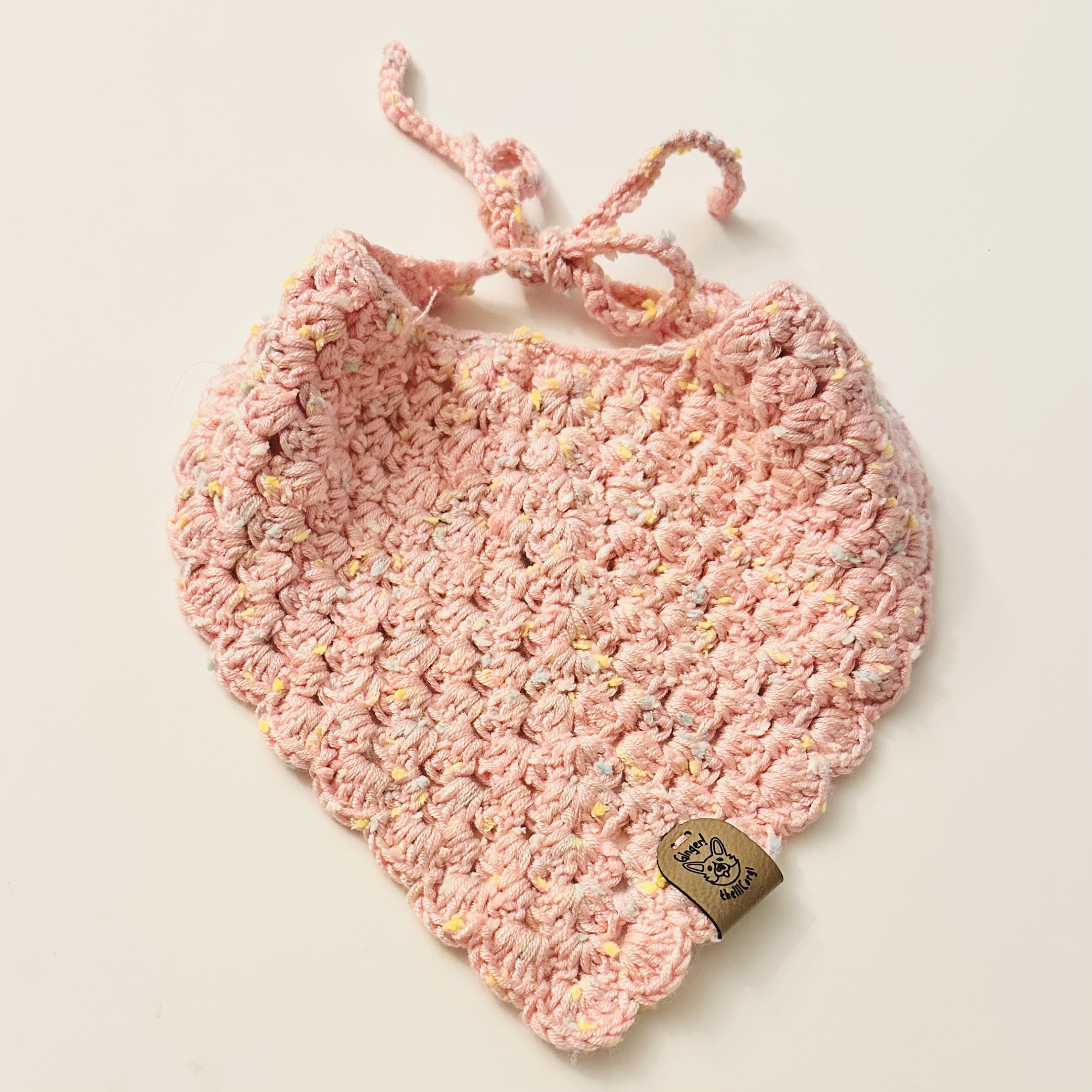 Handmade Crochet Dog Bandana (PINK)