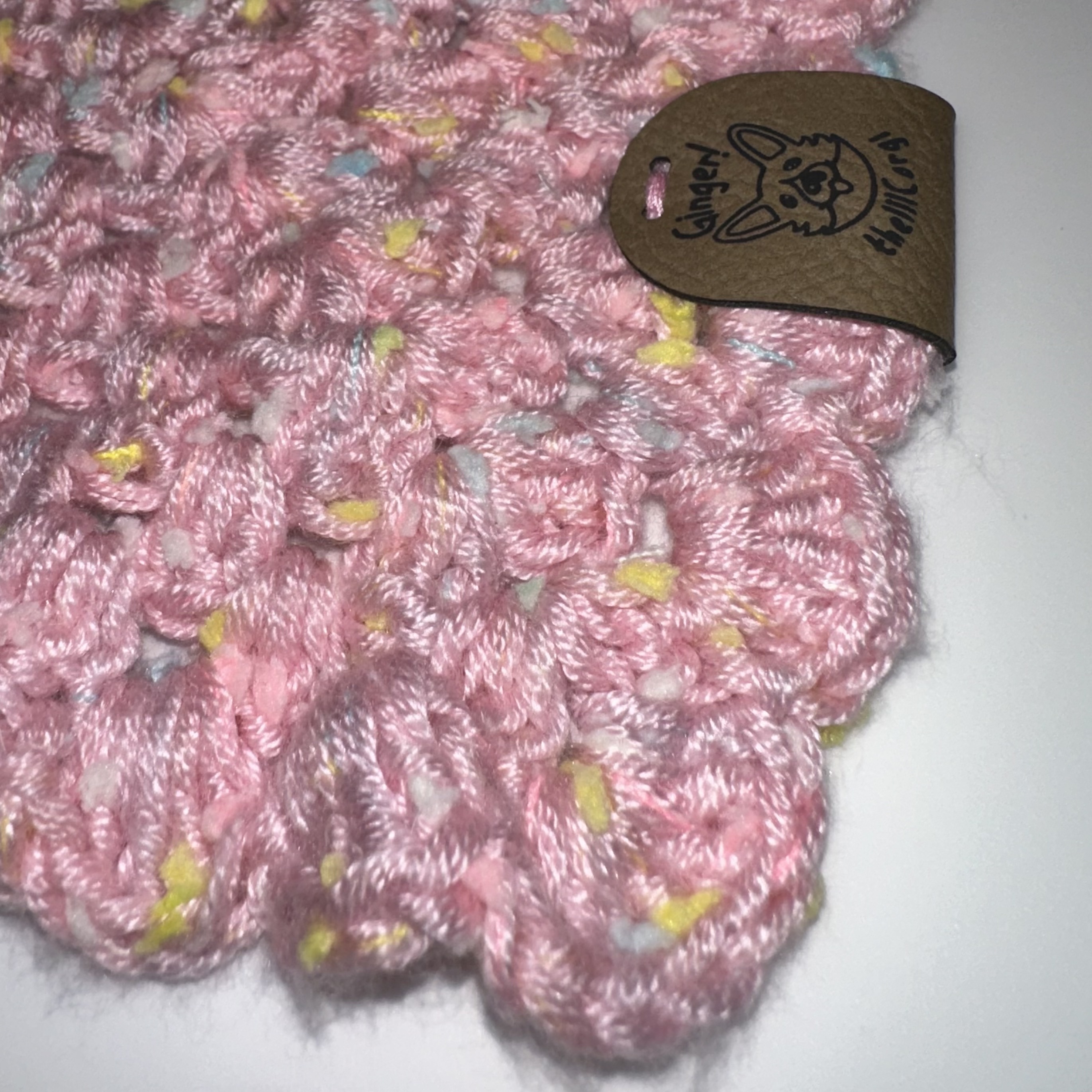 Handmade Crochet Dog Bandana (PINK)