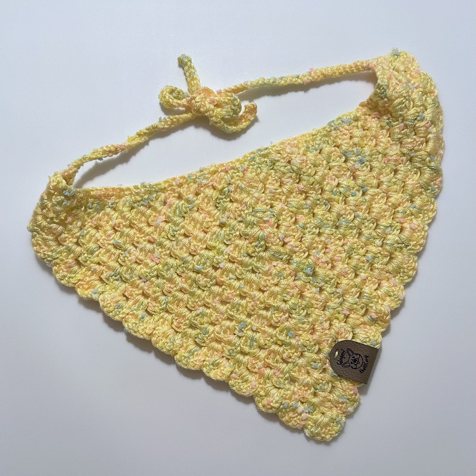 Handmade Crochet Dog Bandana (YELLOW)