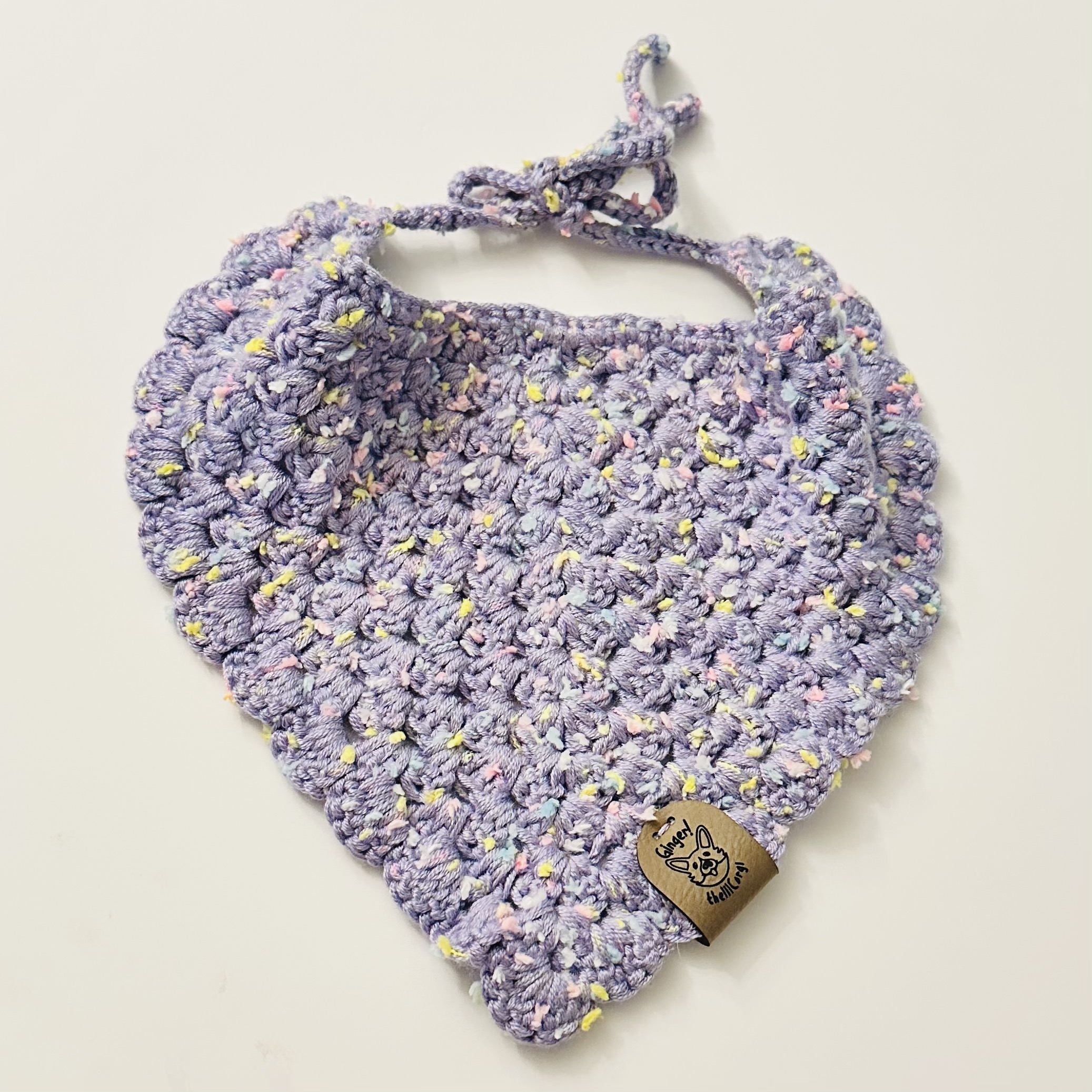 Handmade Crochet Dog Bandana (PURPLE)