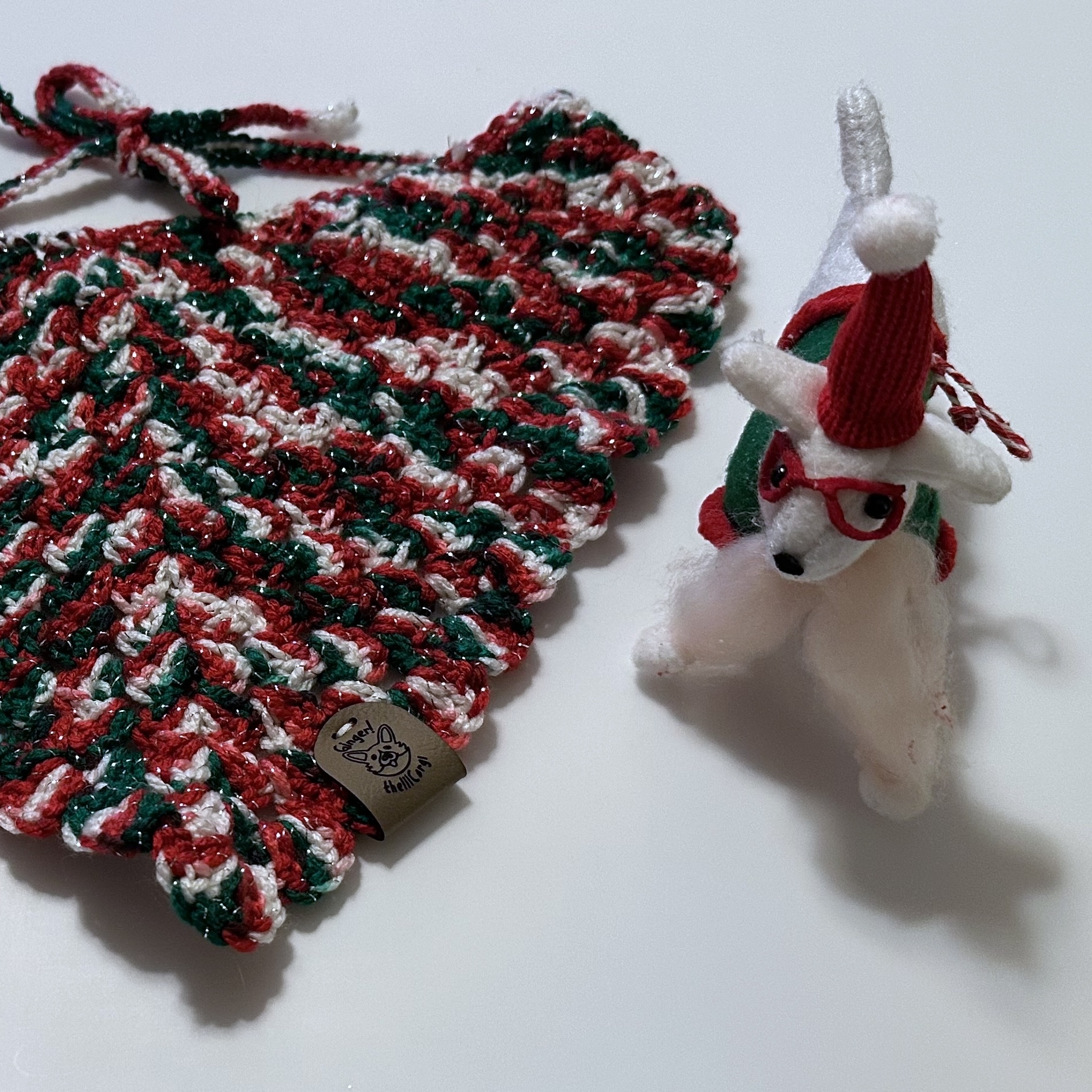Handmade Crochet Dog Bandana (CHRISTMAS EDITION)