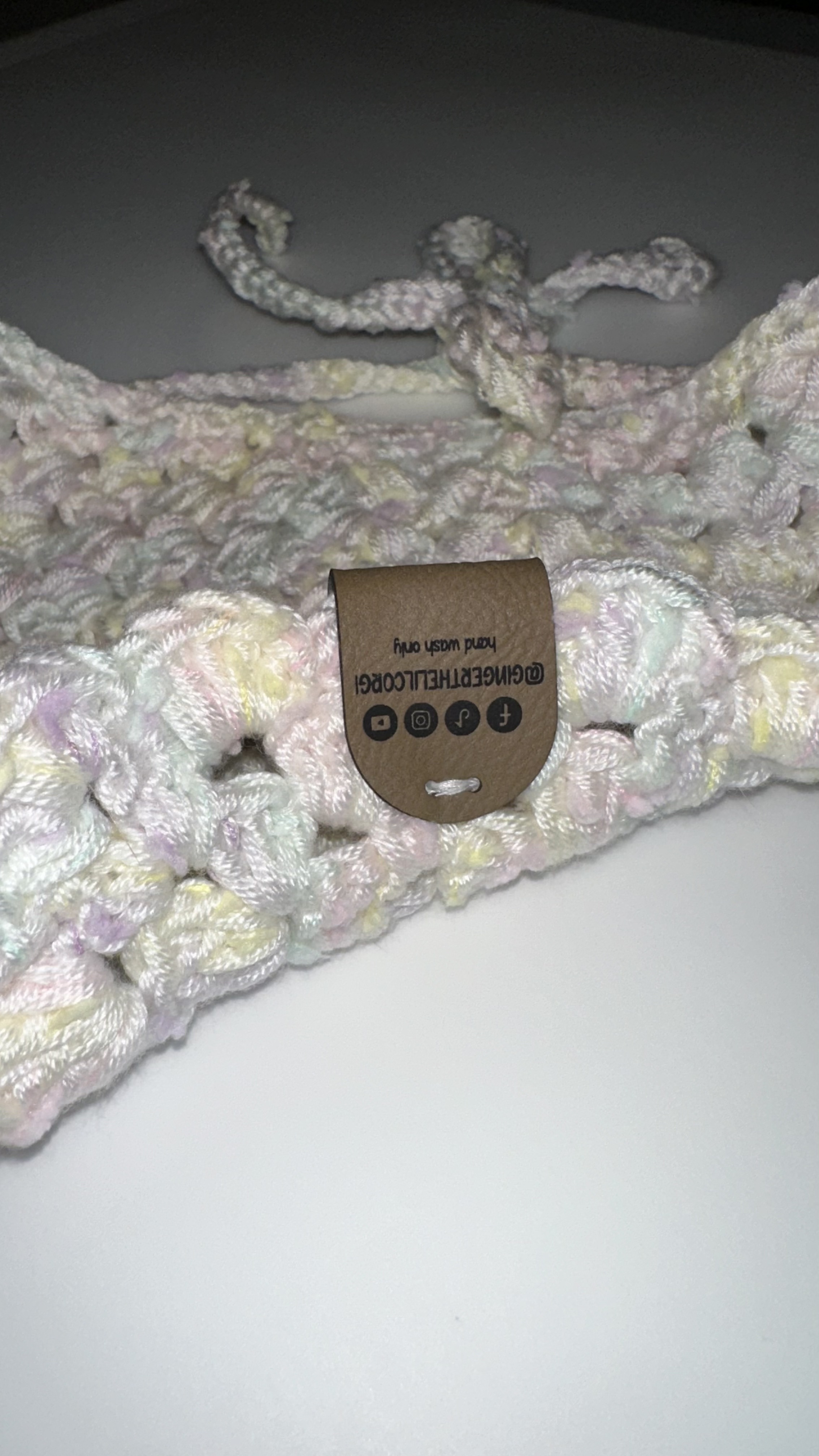 Handmade Crochet Dog Bandana (WHITE)