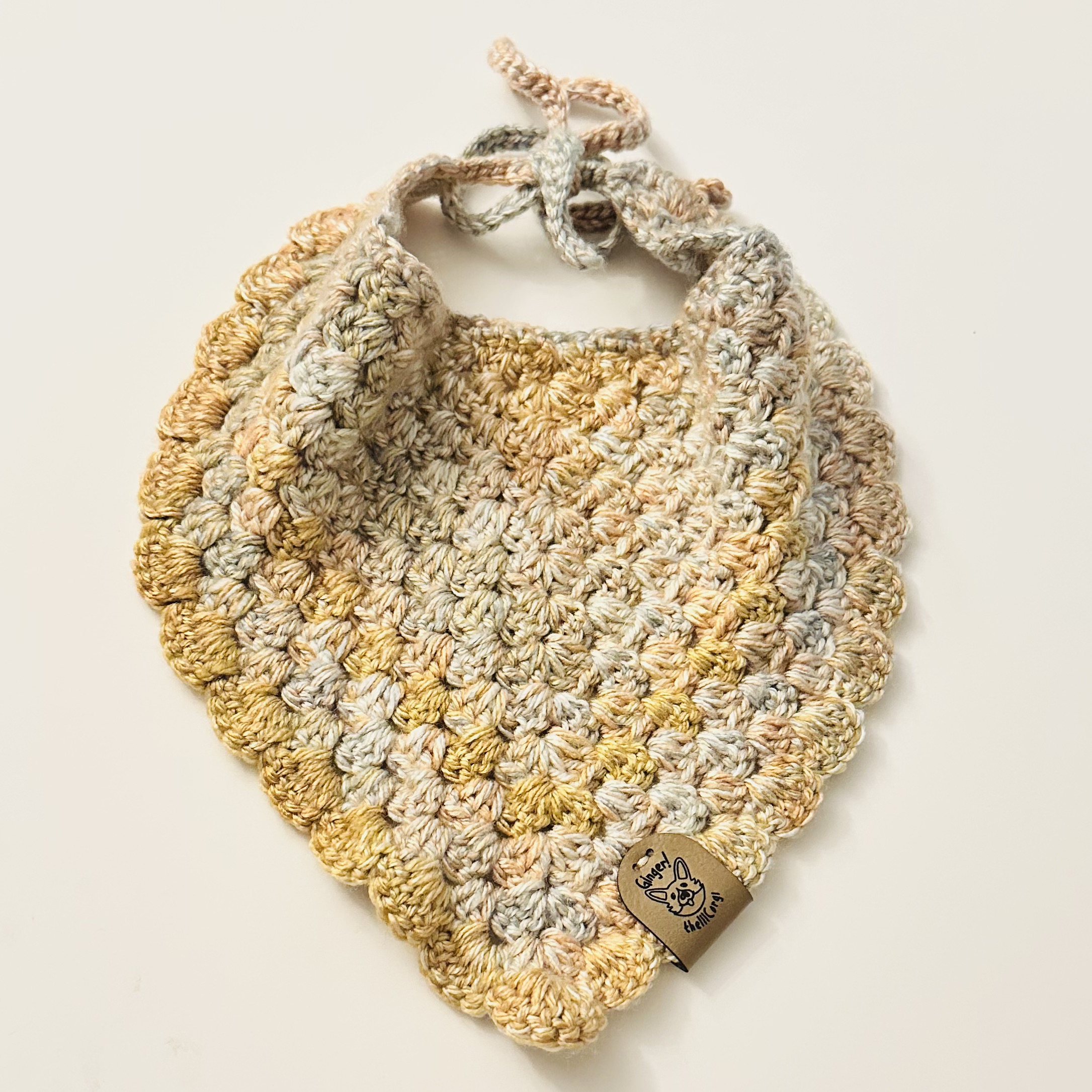 Handmade Crochet Dog Bandana (BROWN)