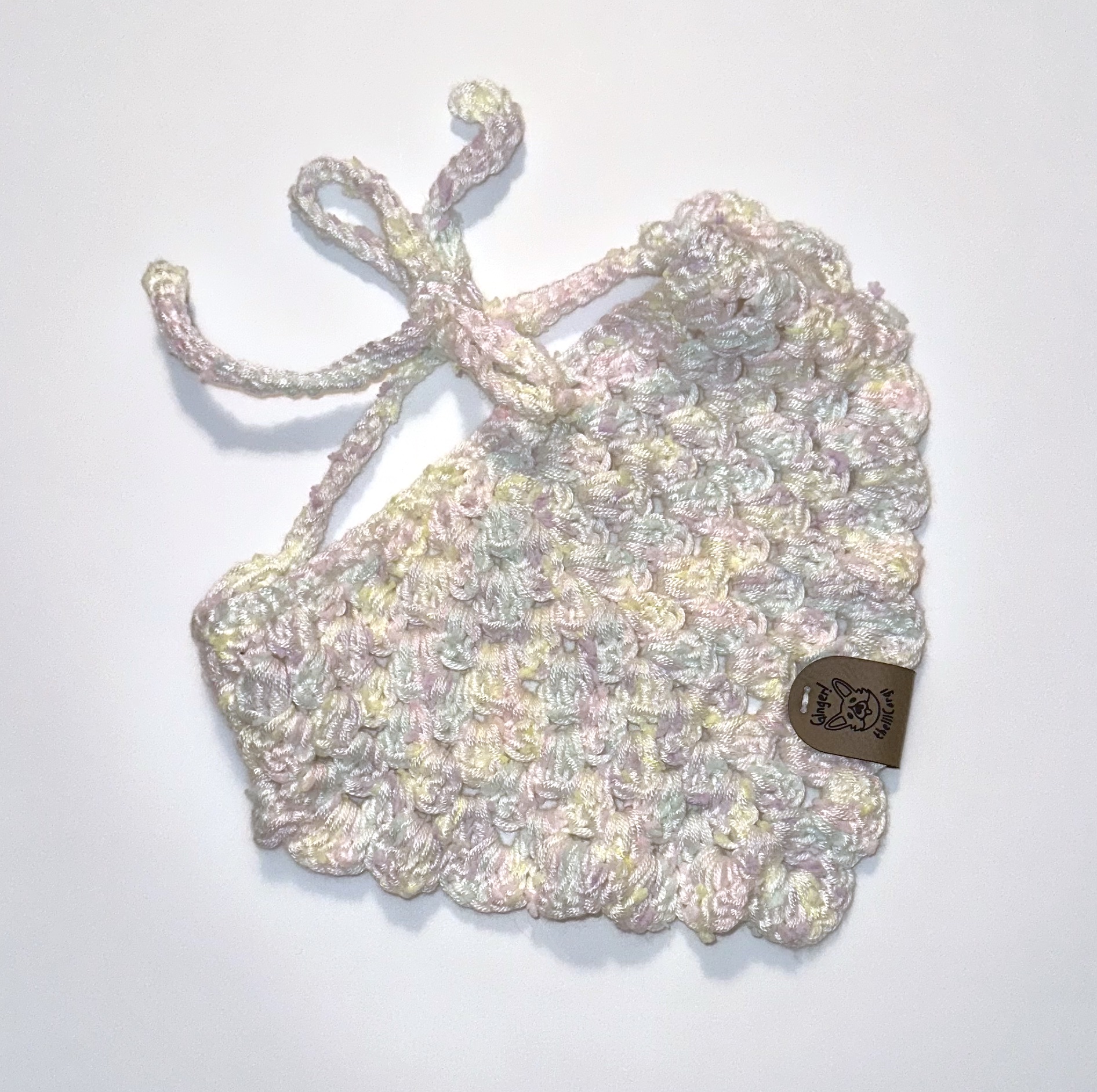 Handmade Crochet Dog Bandana (WHITE)