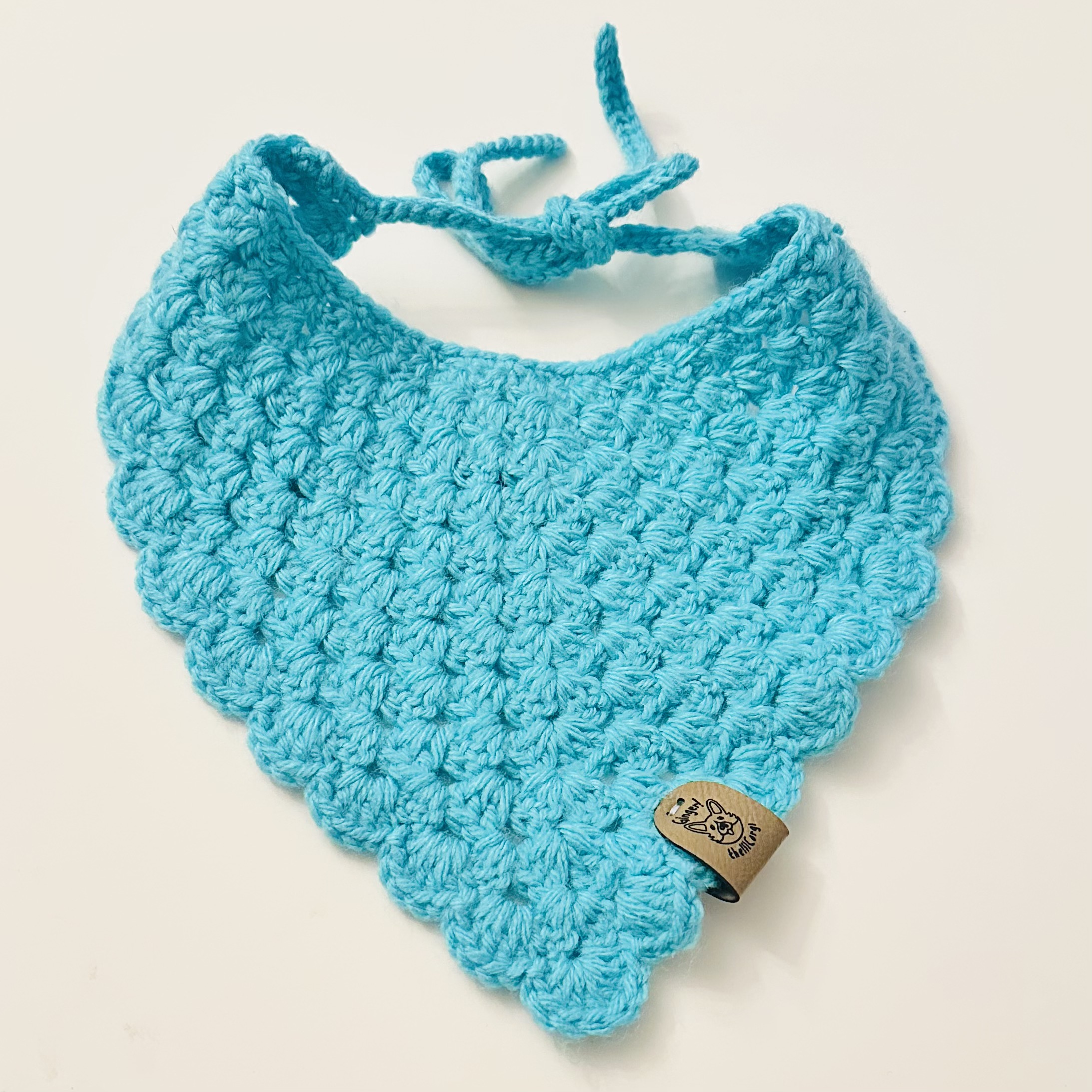 Handmade Crochet Dog Bandana (TEAL)