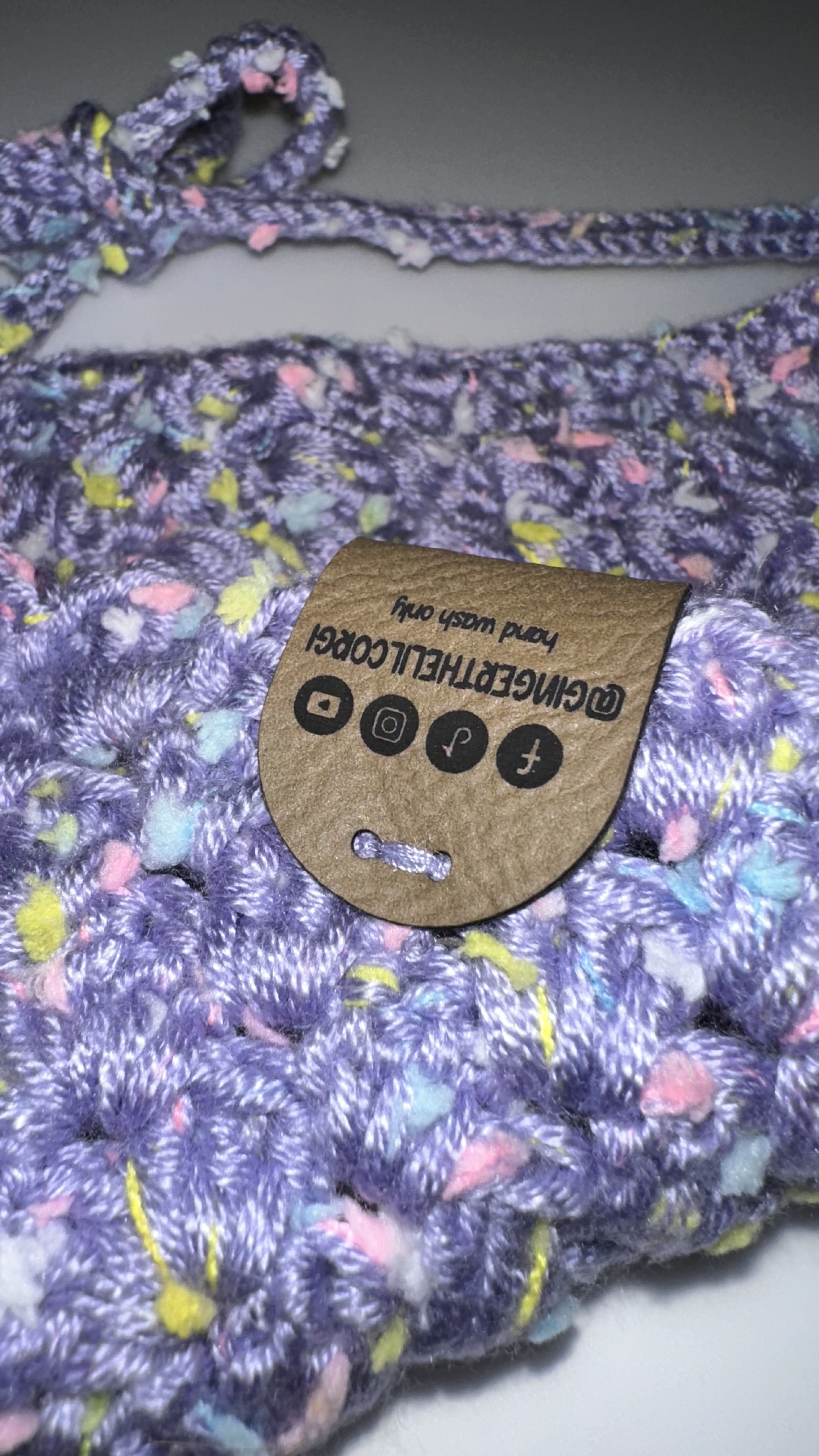 Handmade Crochet Dog Bandana (PURPLE)