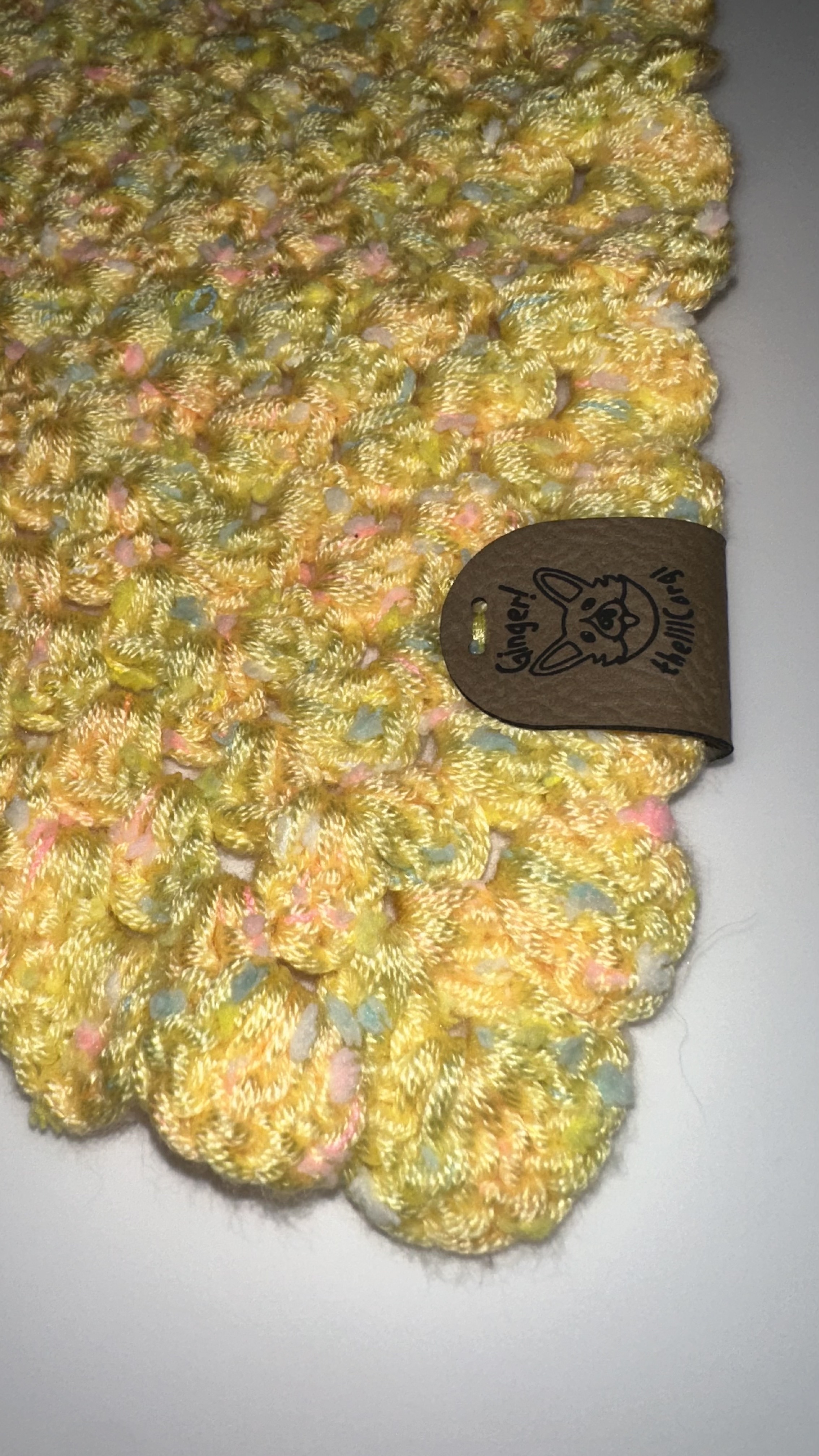 Handmade Crochet Dog Bandana (YELLOW)