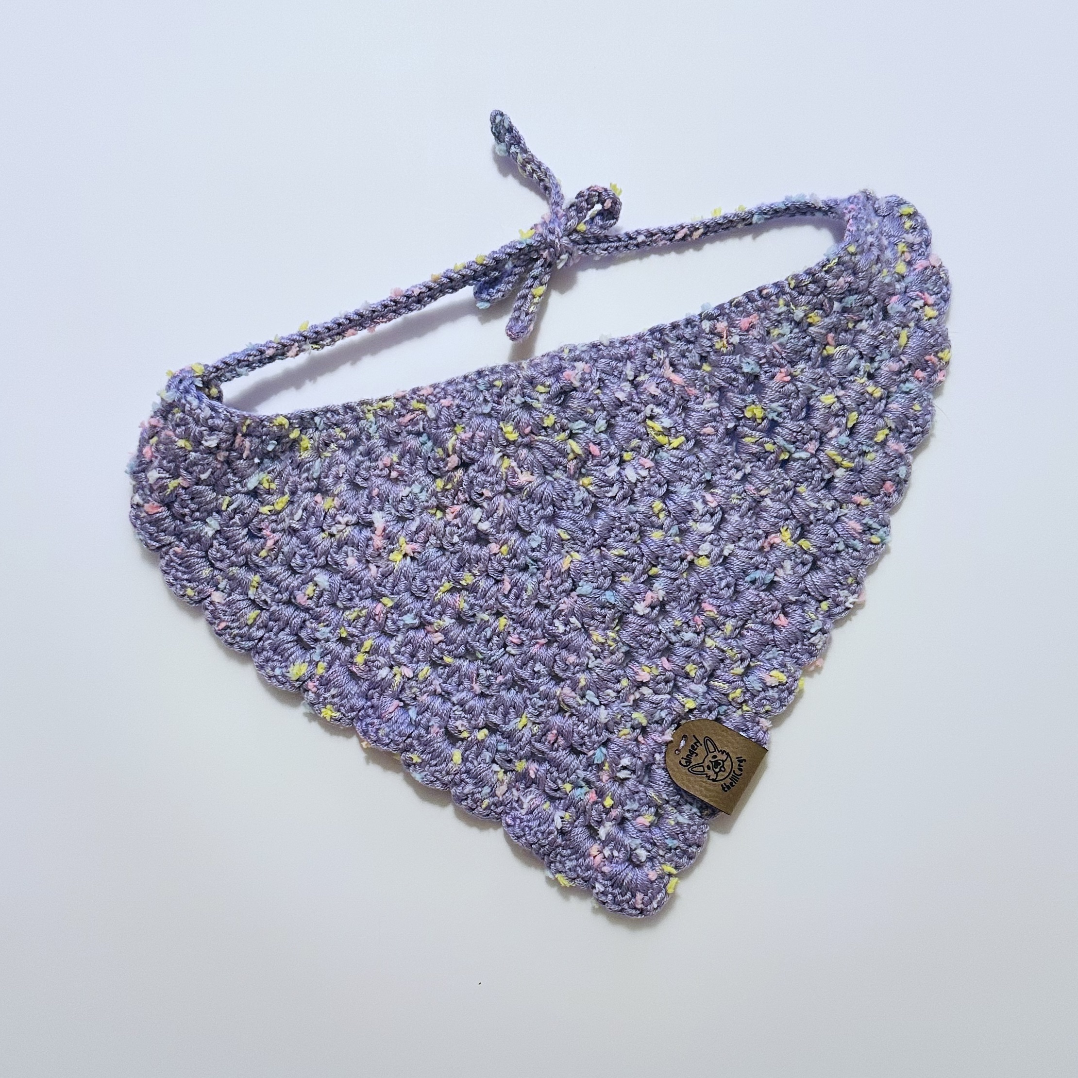 Handmade Crochet Dog Bandana (PURPLE)