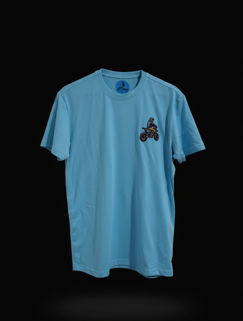 Camiseta azul de motocross