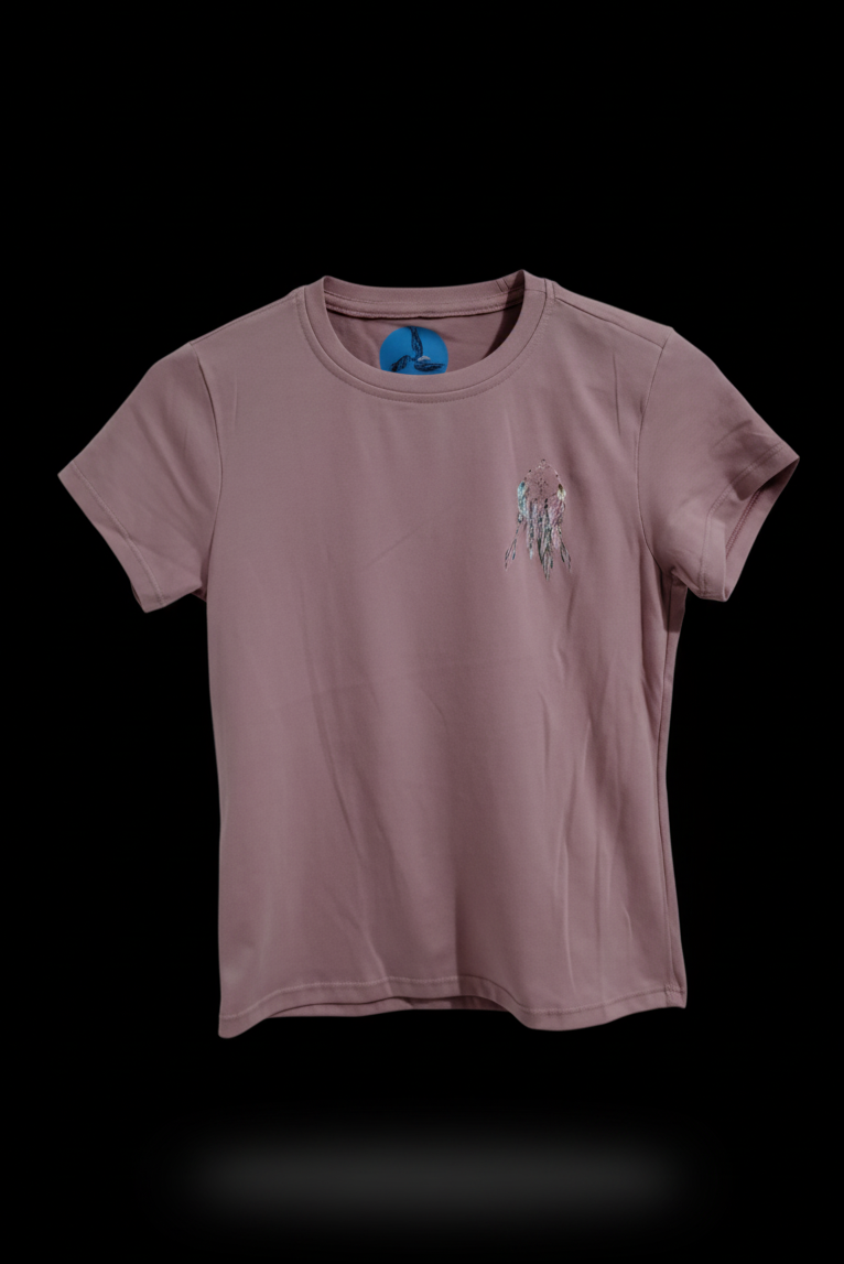 Camiseta rosa con estampado de atrapasueños