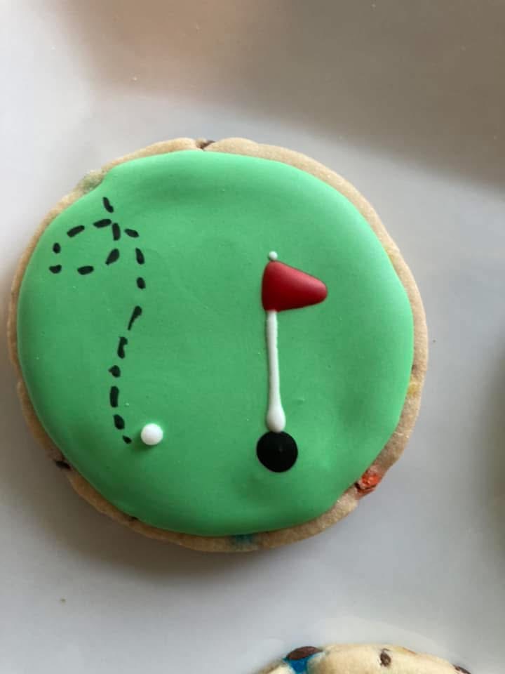 Golf Course Decorated Cookie