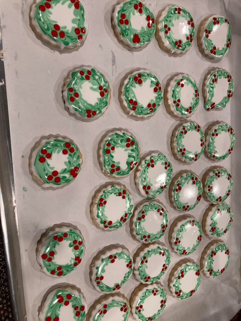 Christmas Wreath Sugar Cookies