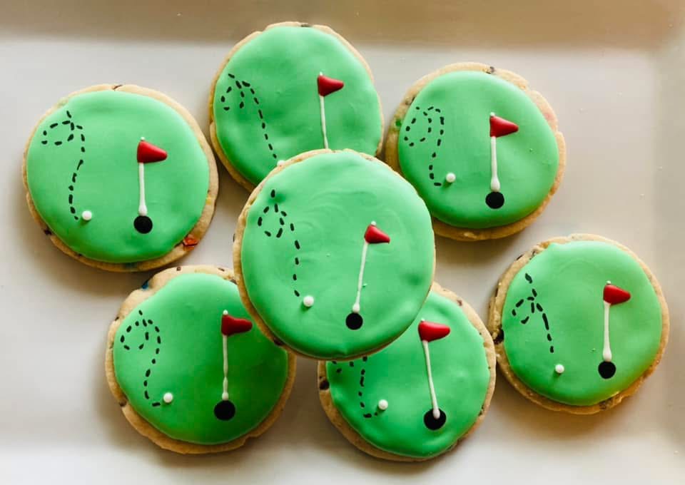 Golf Course Decorated Cookie