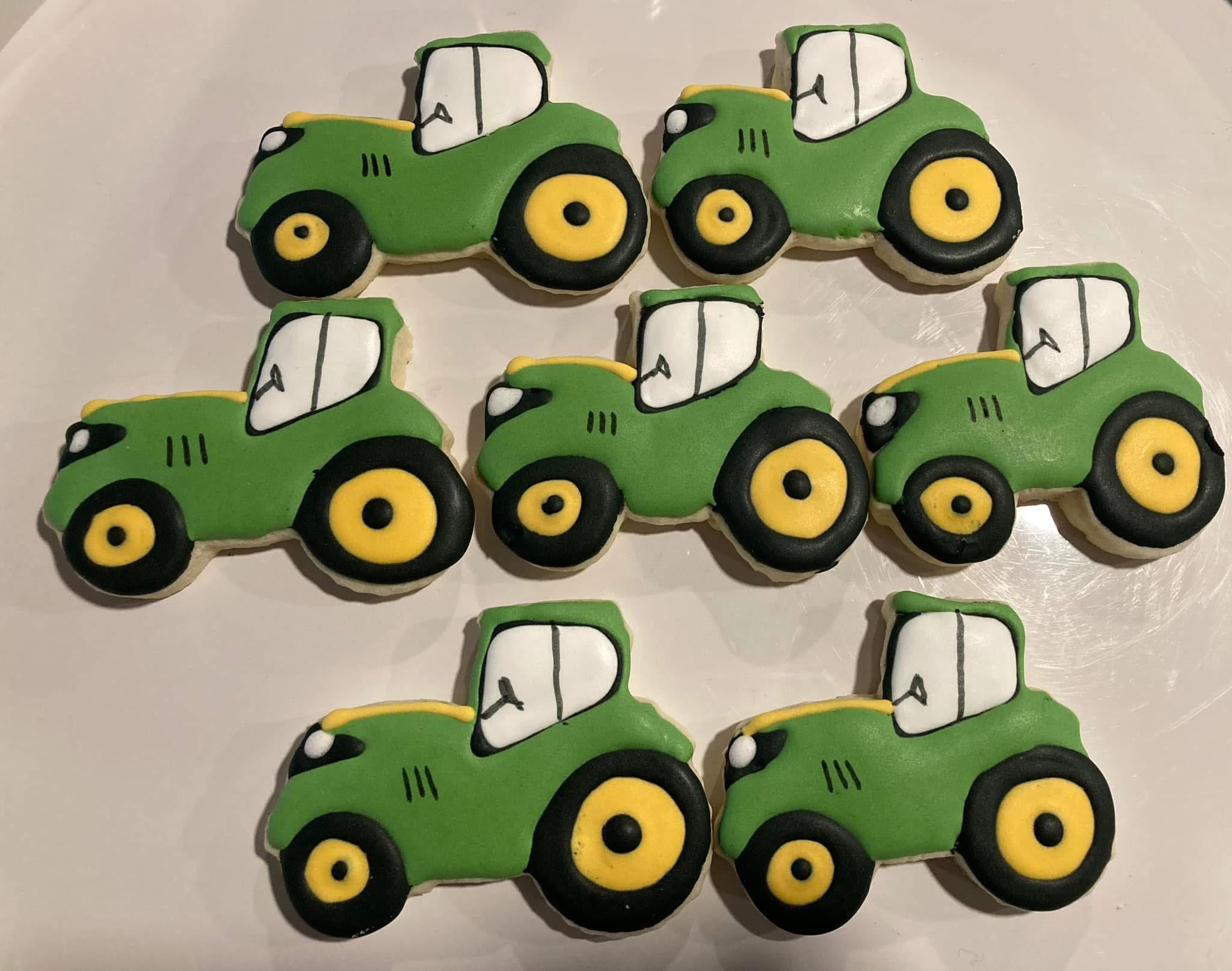 Green Tractor Sugar Cookies