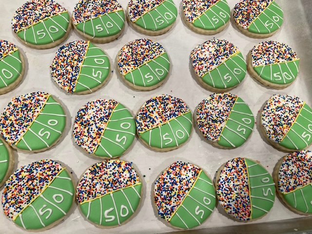 Football Field Sugar Cookies