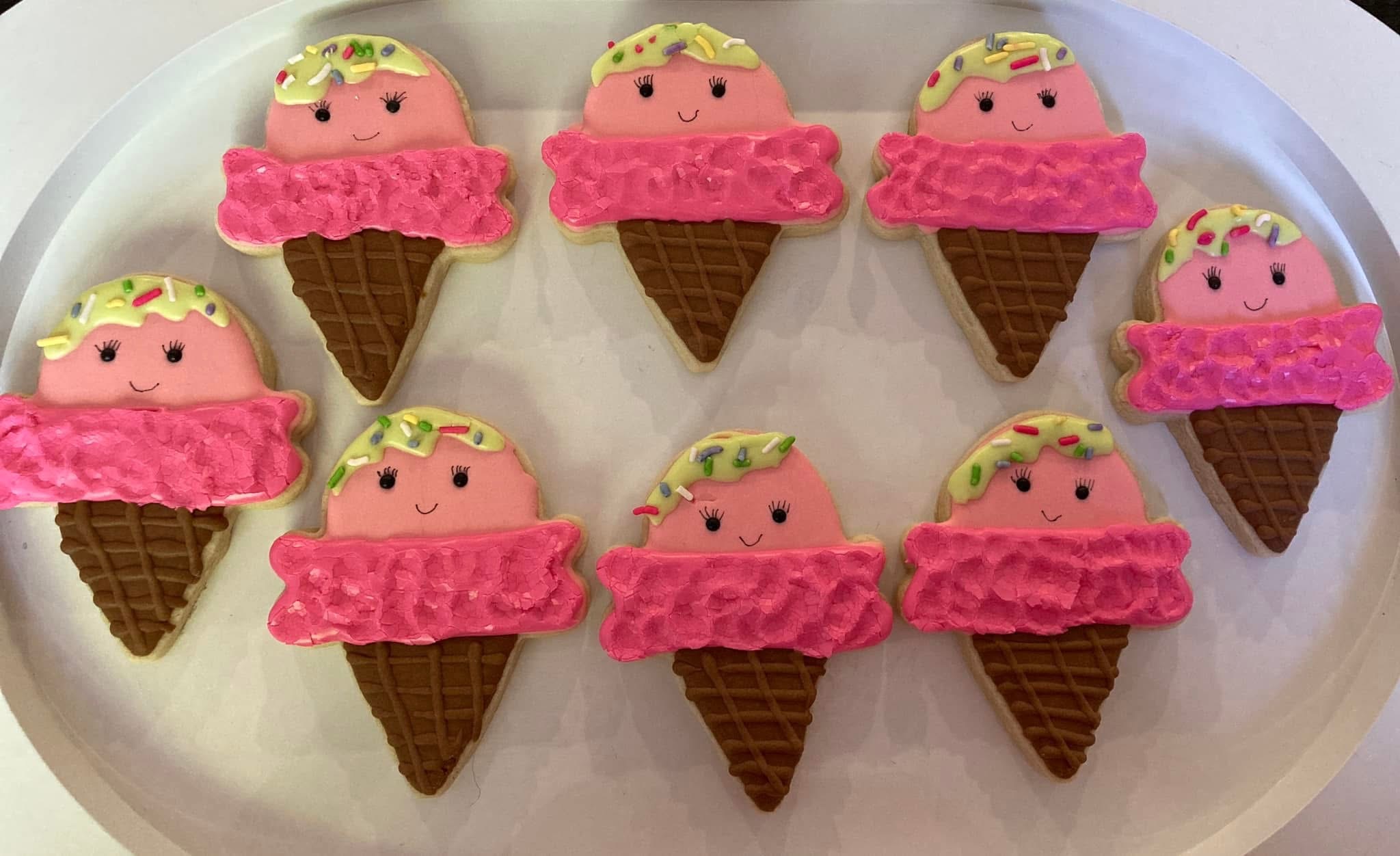 Ice Cream Cone Face Cookies