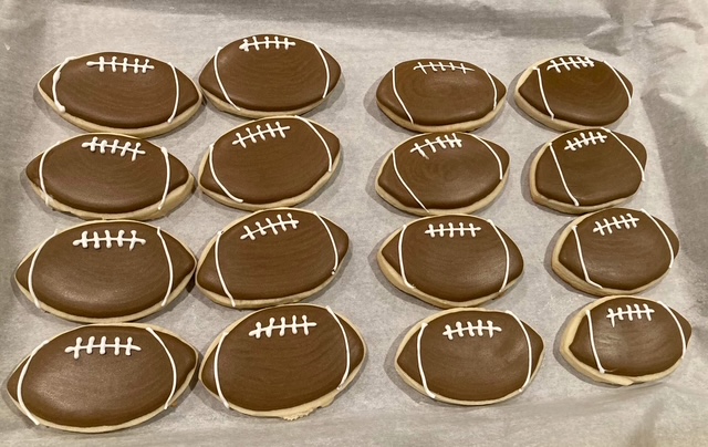 Football-Shaped Sugar Cookies