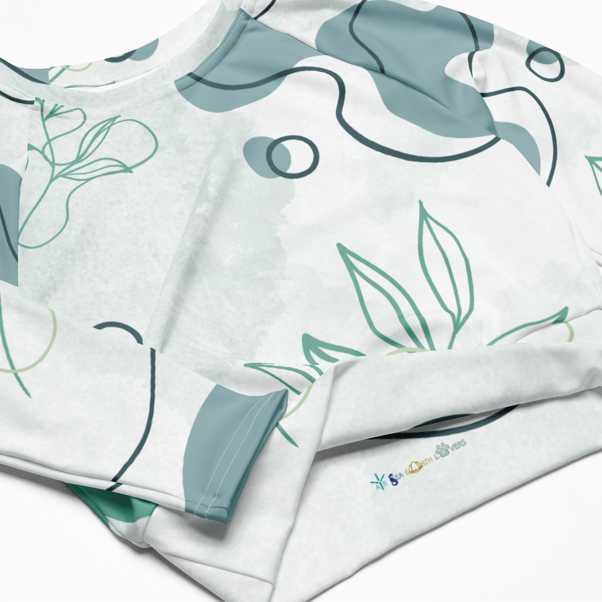 Eco Long-Sleeve Crop Top – Aqua