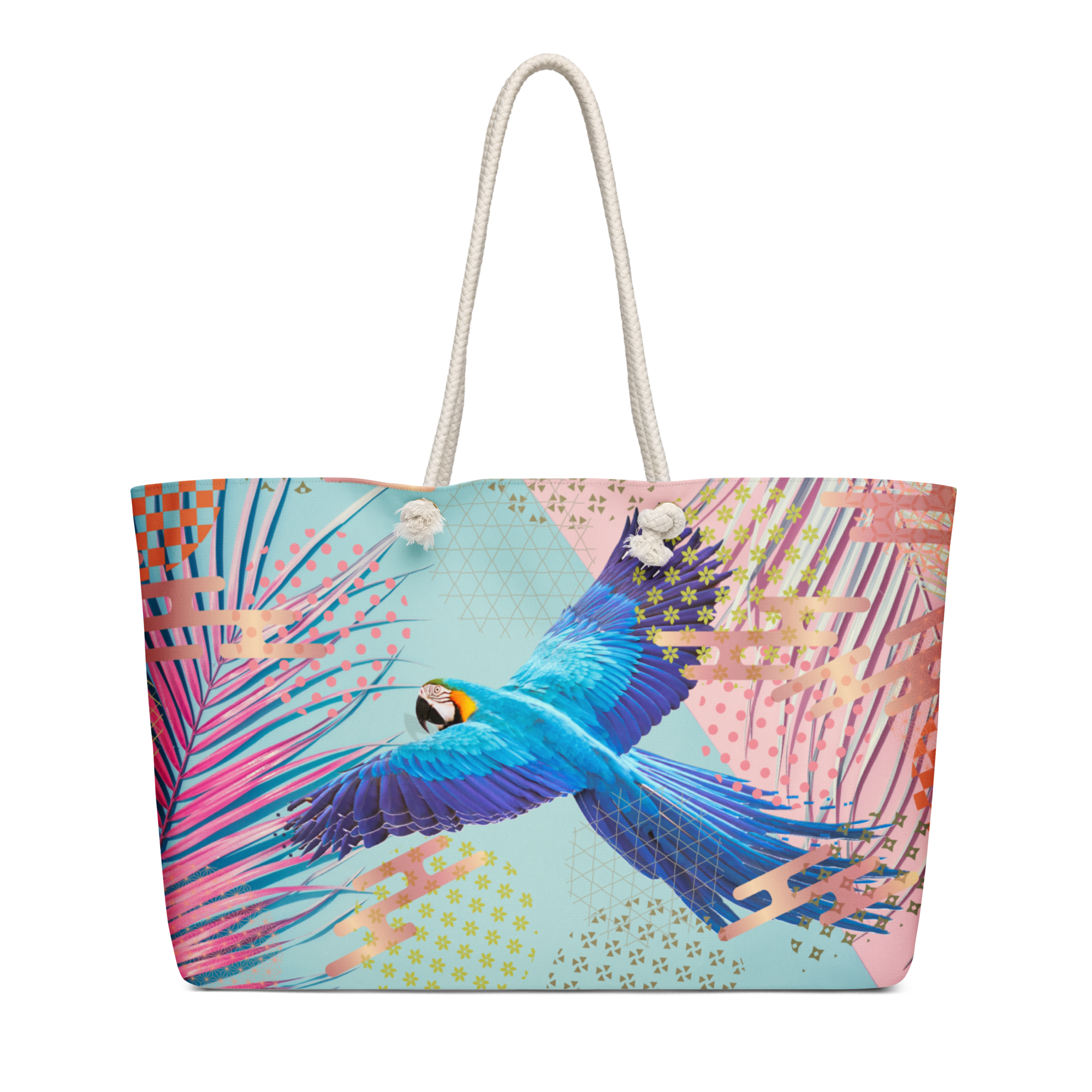 Oversized Weekender Bag – Rope Handle, Coastal Style, Eco Look