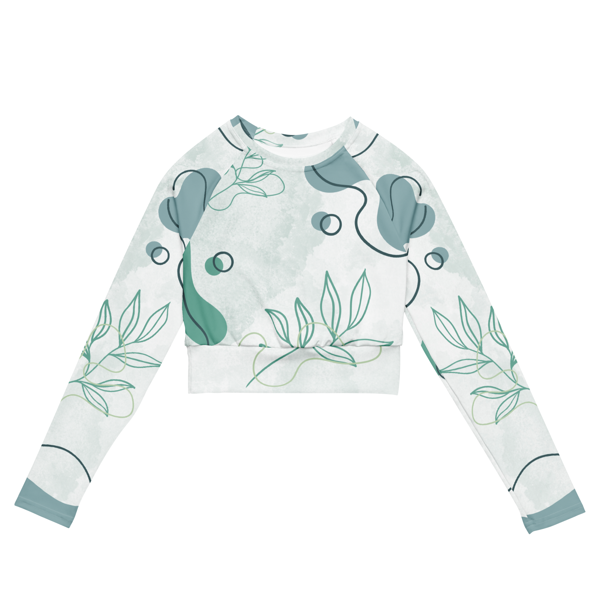 Eco Long-Sleeve Crop Top – Aqua