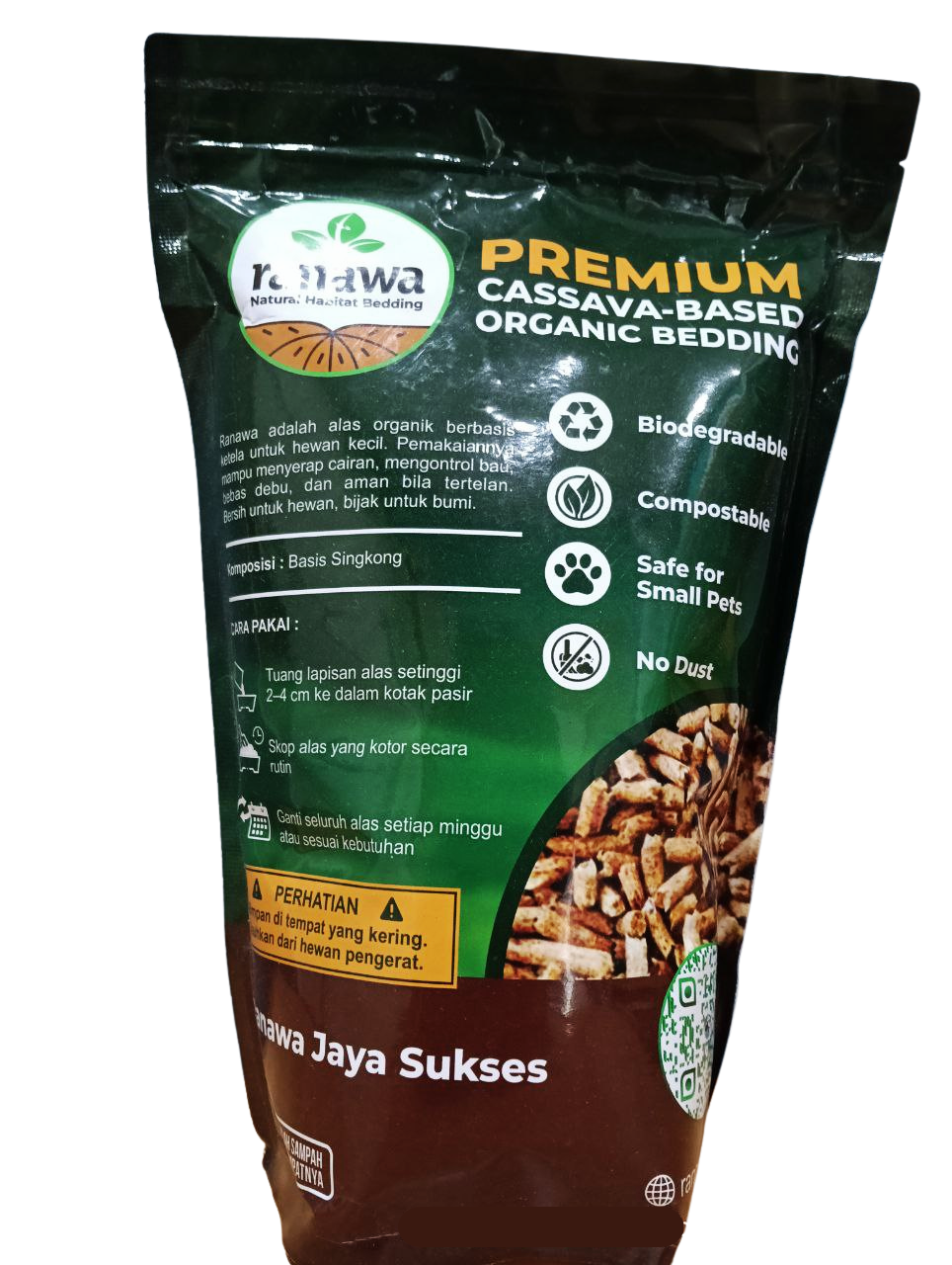 RANAWA Premium Cassava Cat Litter 2L - Pasir Kucing Organik Singkong Bedding Kelinci Hamster - Flushable & Dust Free