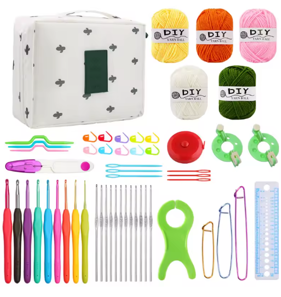 Complete Crochet Kit with Yarn and Tools