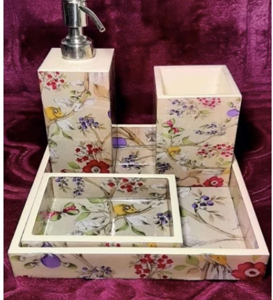 Floral Bathroom Accessory Set