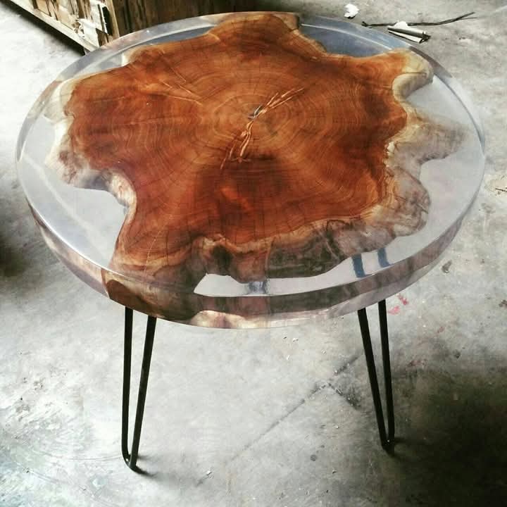 Wood and Resin Coffee Table