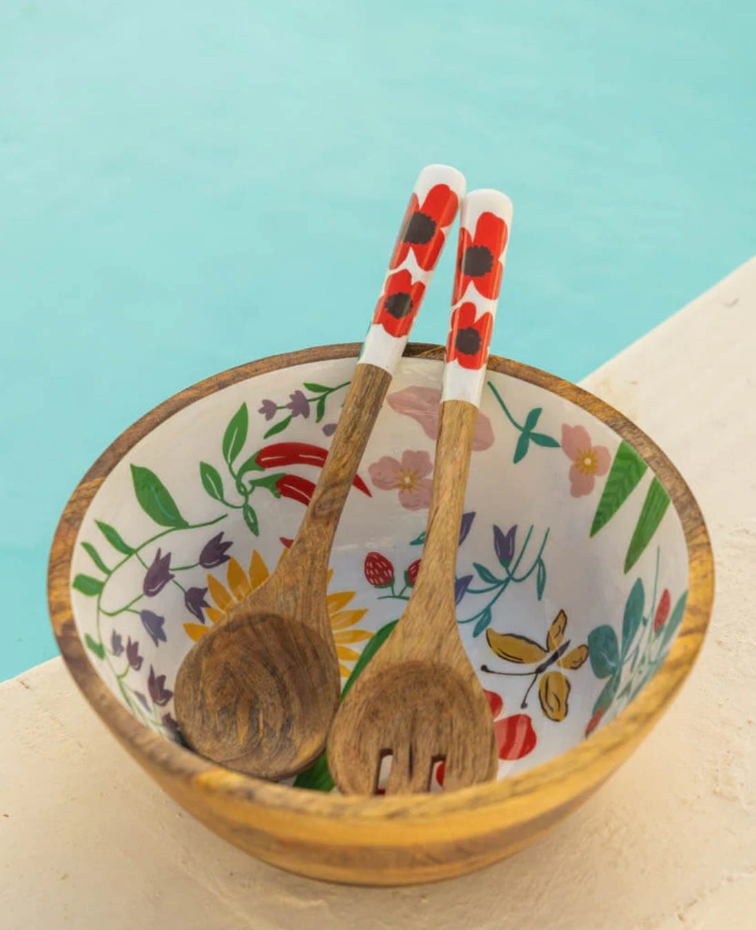 Hand-painted Salad Bowl Set
