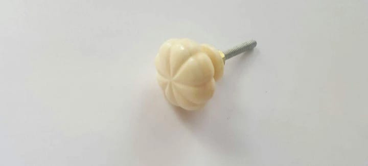 Cream Ceramic Flower Drawer Knob