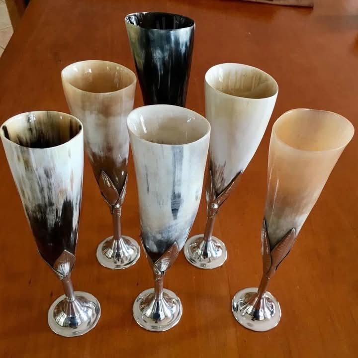 Set of Horn Champagne Flutes