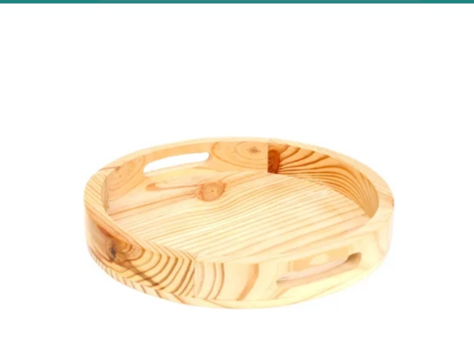 Round Wooden Serving Tray