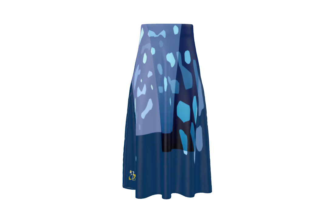 Aura A-Line Silk Skirt Bl