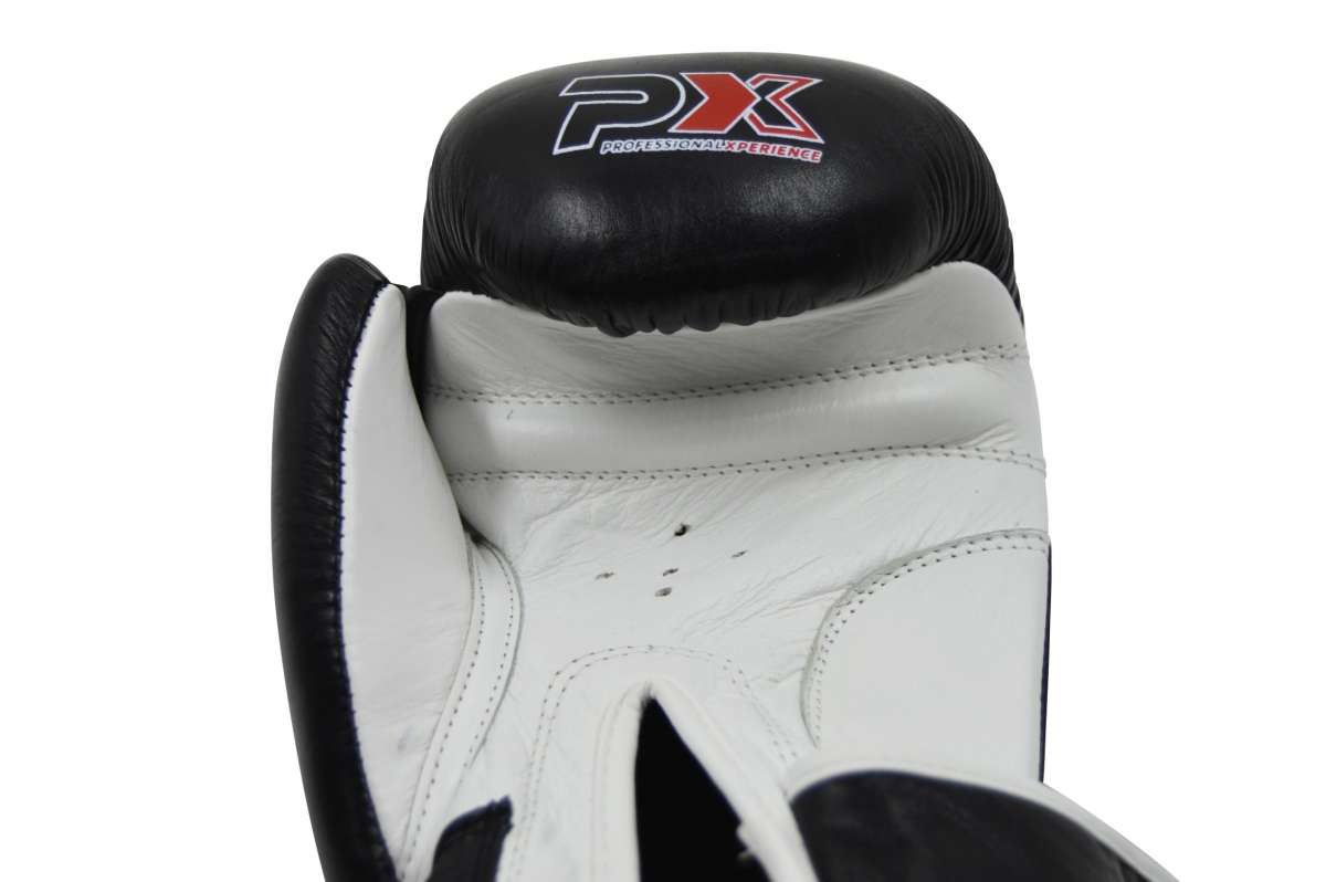 PX Boxhandschuhe schwarz-weiß Leder