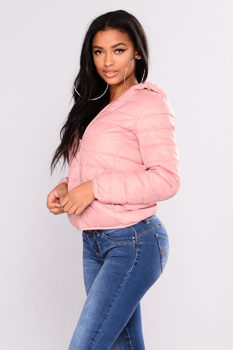 Pink Quilted Hooded Jacket