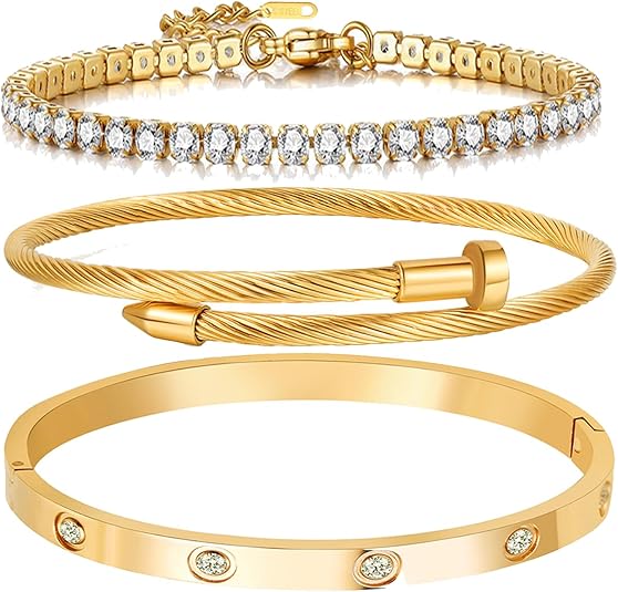 Elegant Gold Bracelet Set