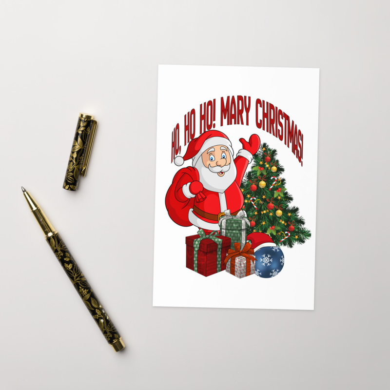 Greeting card Ho Ho Ho! Mary Christmas