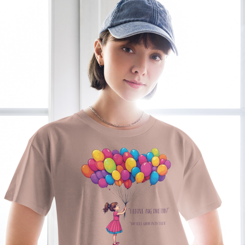 Colourful Balloon Dream Crop Top 'I have big dreams' ' You will grow into them'