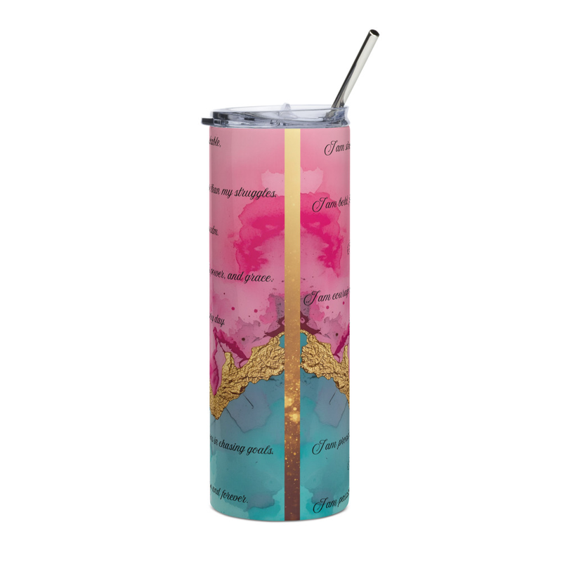 Colourful Marble Stainless Steel Tumbler with 15 quotations 