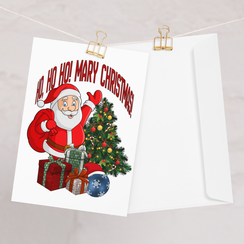 Greeting card Ho Ho Ho! Mary Christmas