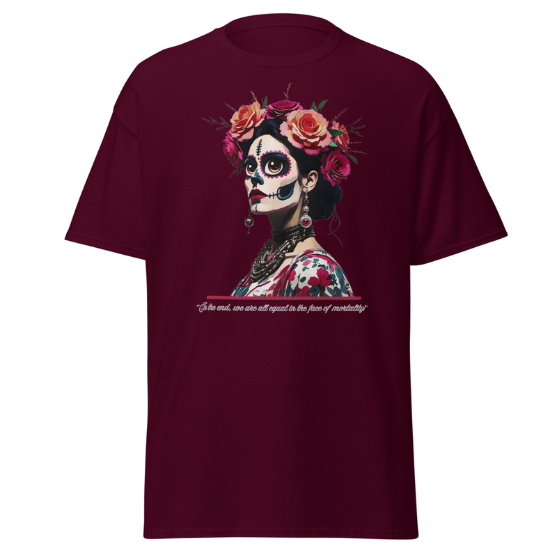 Unisex classic tee Mexican Catrina Floral Art Graphic T-Shirt