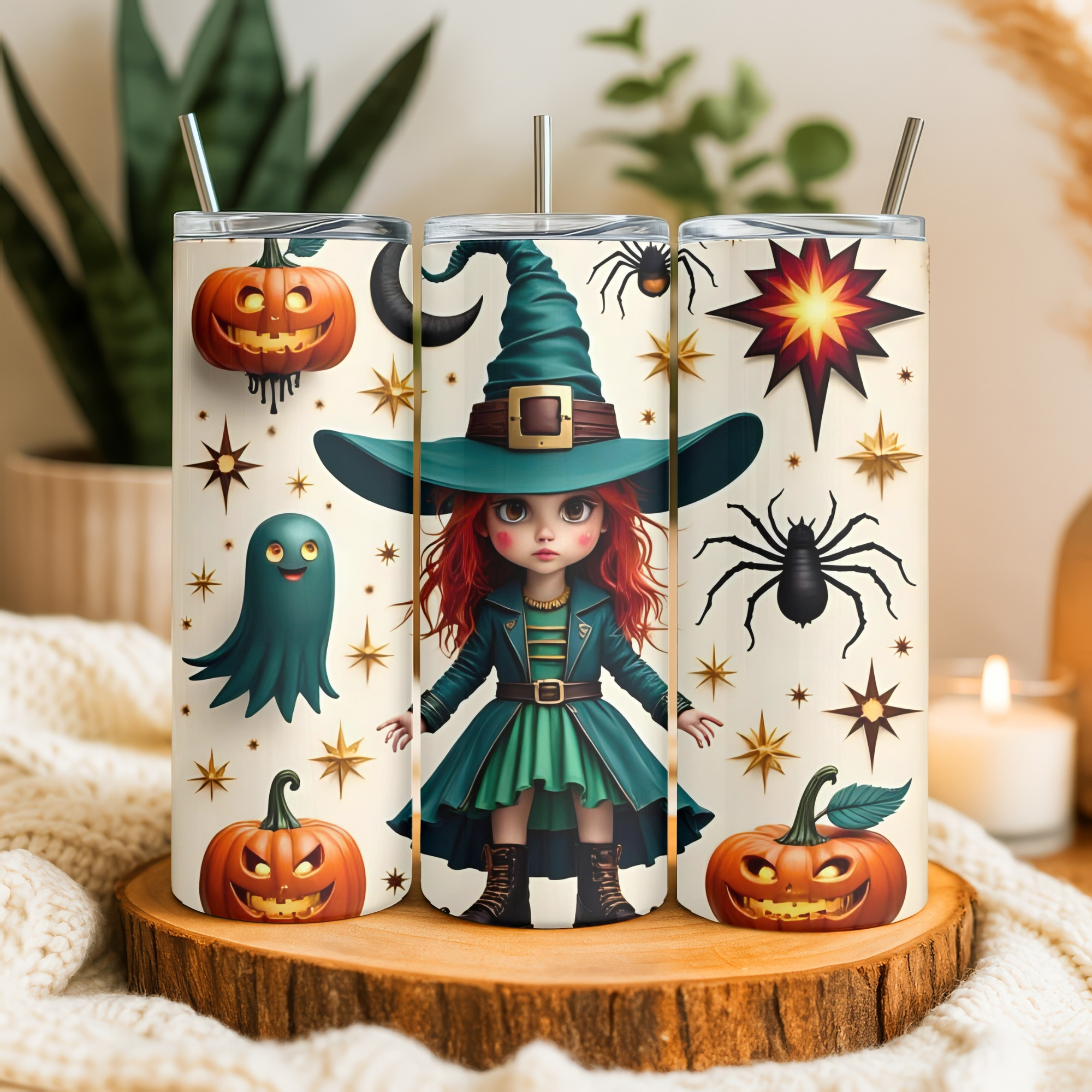 Halloween Witch Stainless Steel  10 Tumbler Set | Digital Downloads | Sublimation