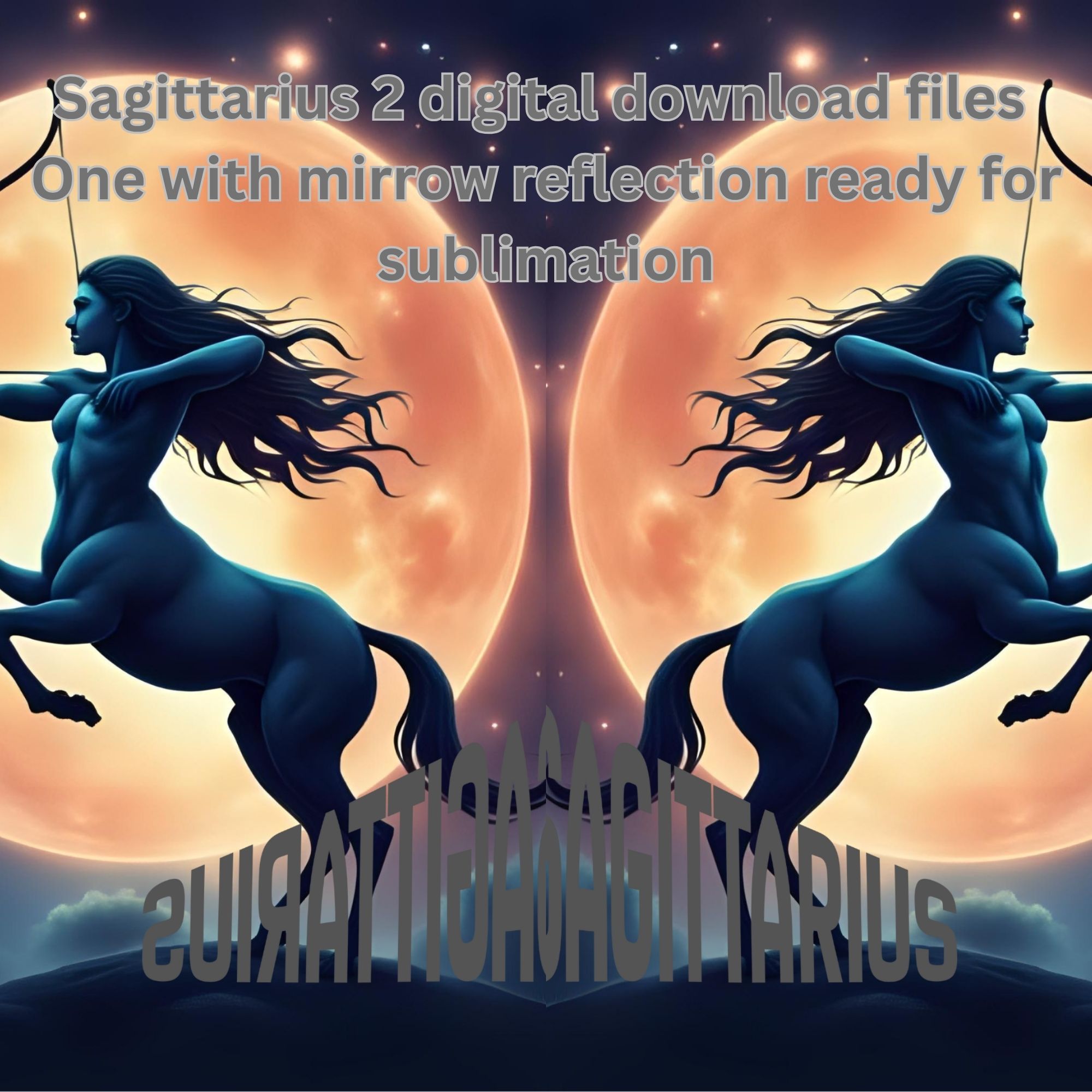 Galaxy Moon Stainless Steel Sagittarius Sign Tumbler | 20oz Skinny/ Straight PNG | Horoscope Sign design | Digital Download