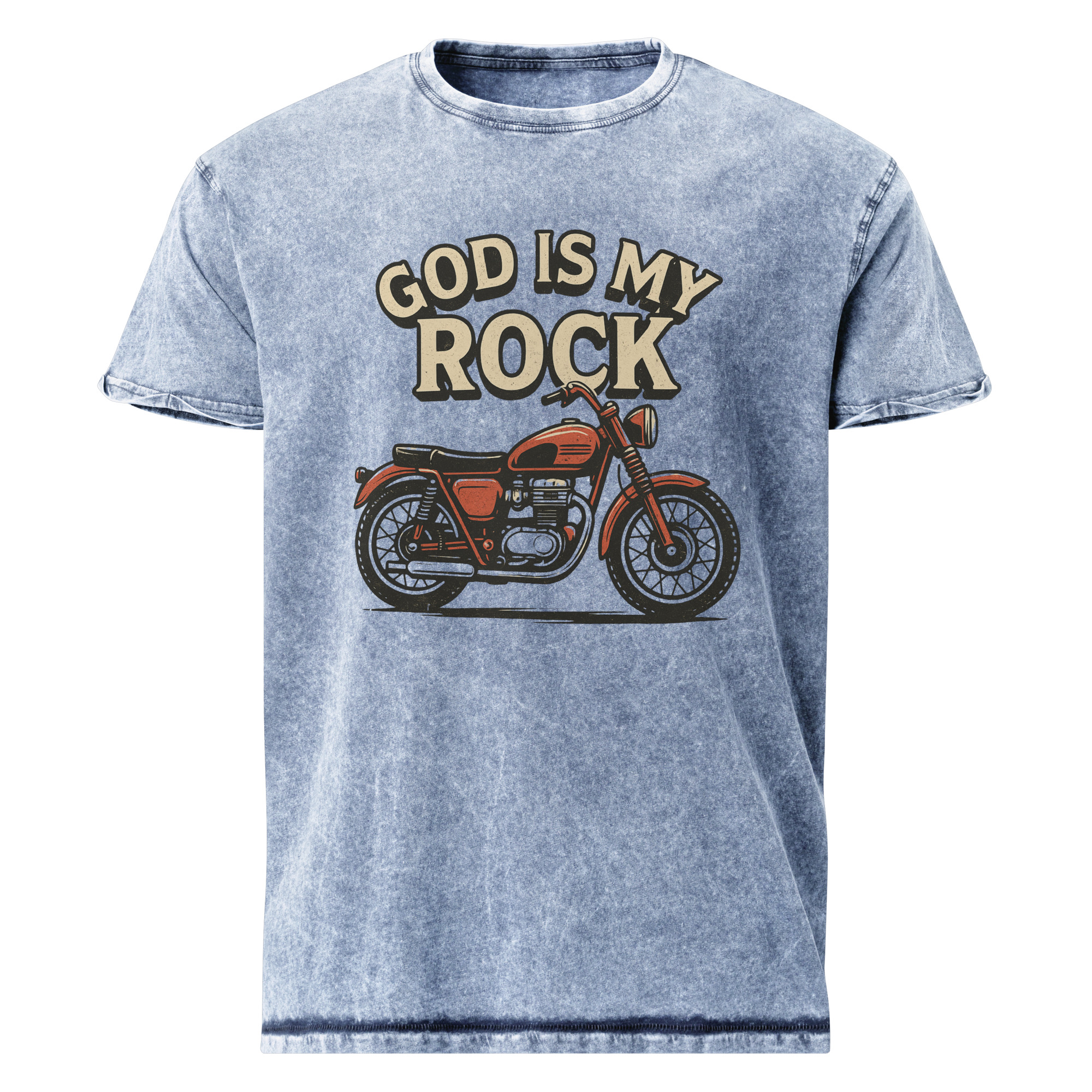 God Is My Rock Motorcycle Graphic T-shirt