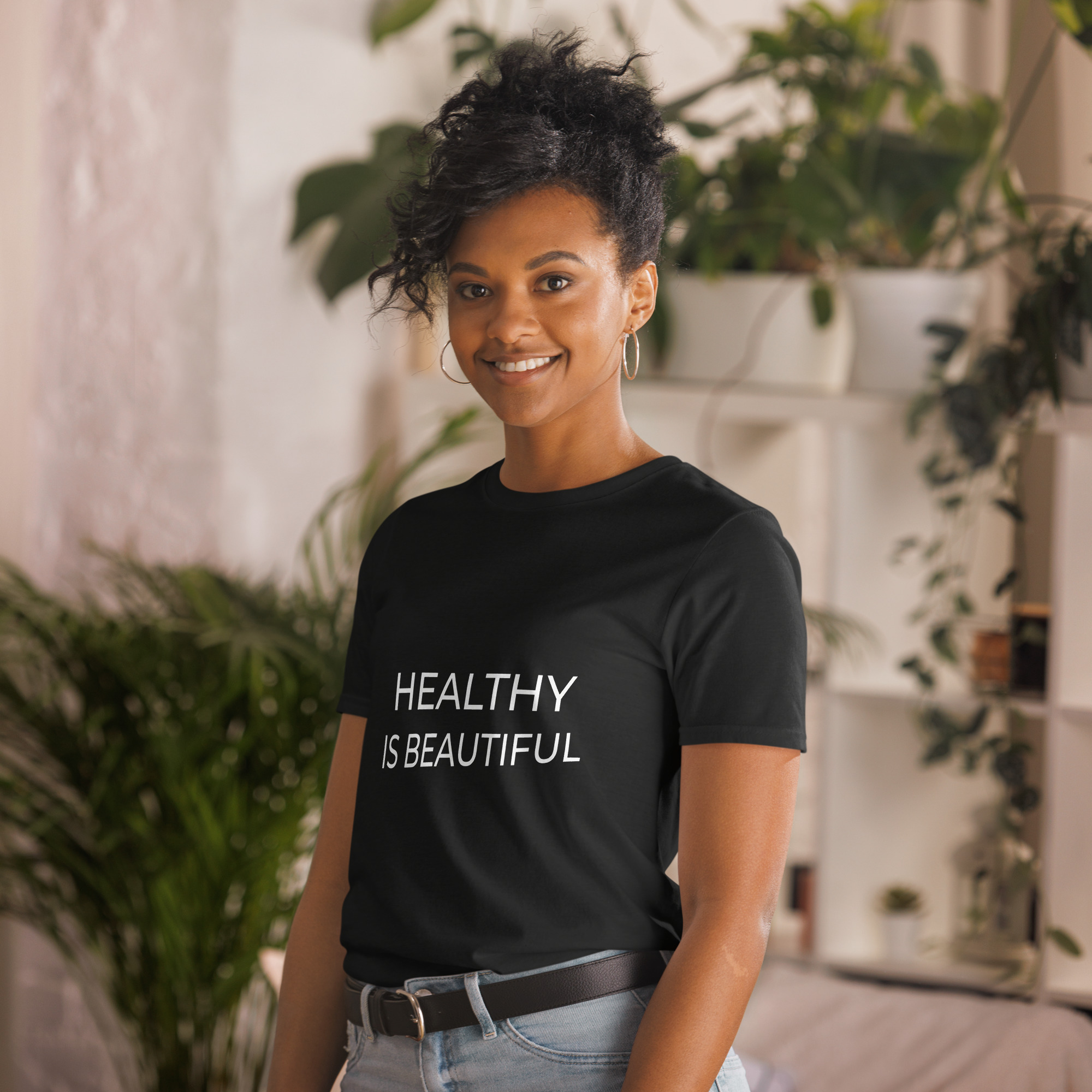 Healthy Is Beautiful – Minimalist Motivational T-Shirt