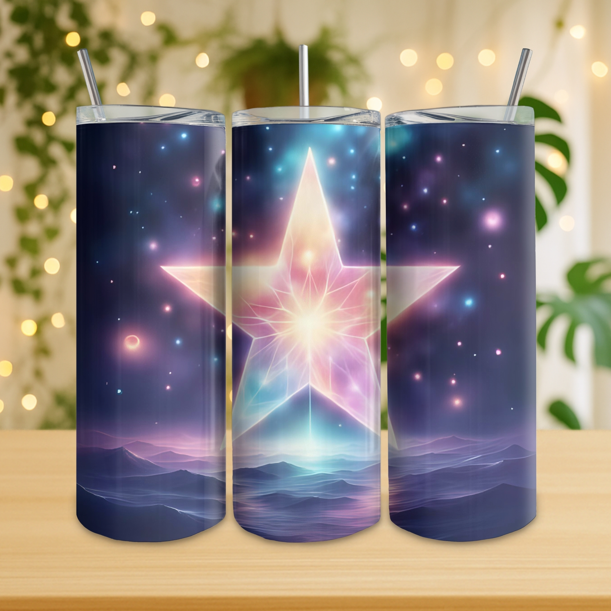 Magical Night Star Sublimation 4 Tumbler Wraps | 20oz Skinny/ Straight PNG | Horoscope team |  Digital Download