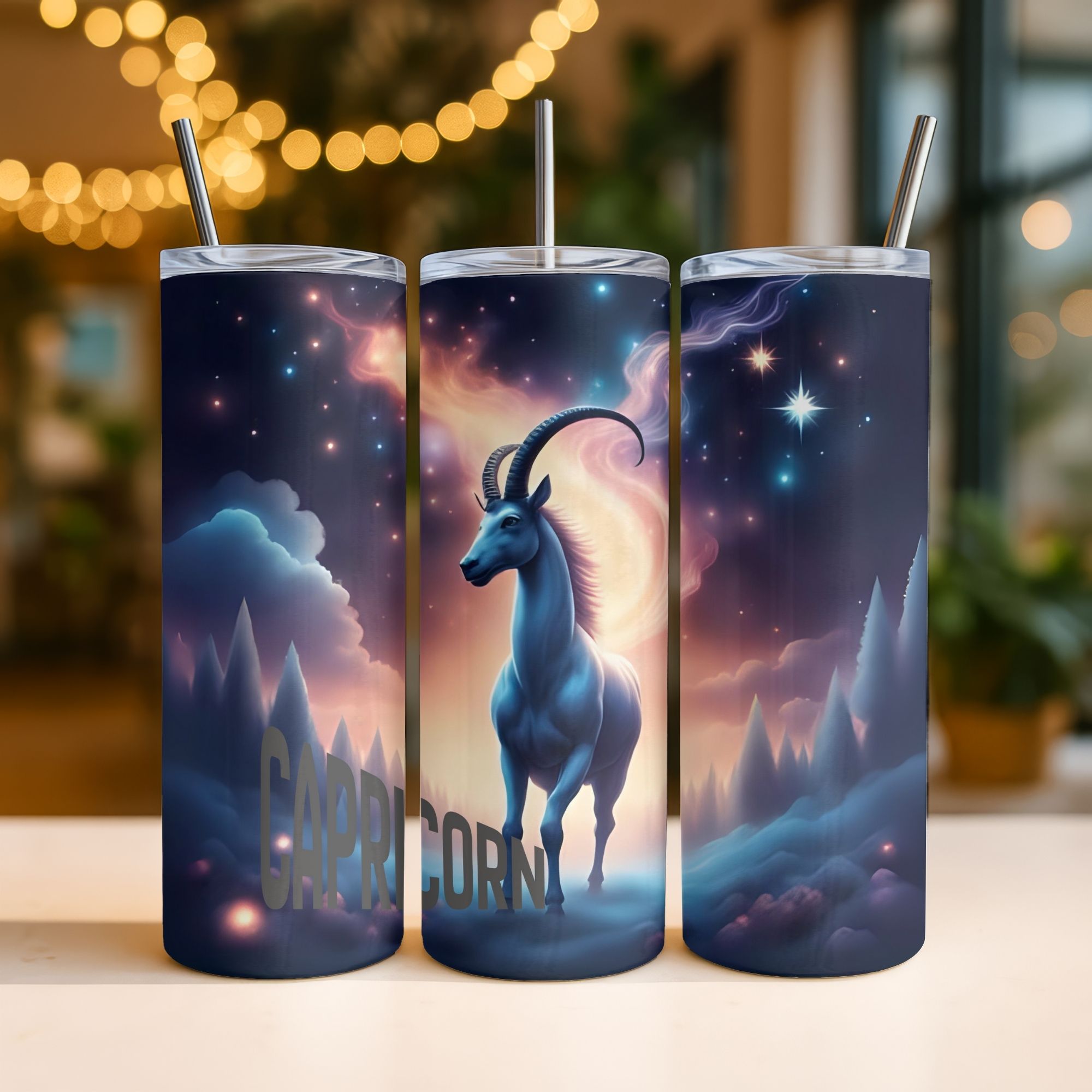Capricorn Zodiac Sign Sublimation Tumble Wrap | 20oz Skinny/ Straight PNG | Digital Download