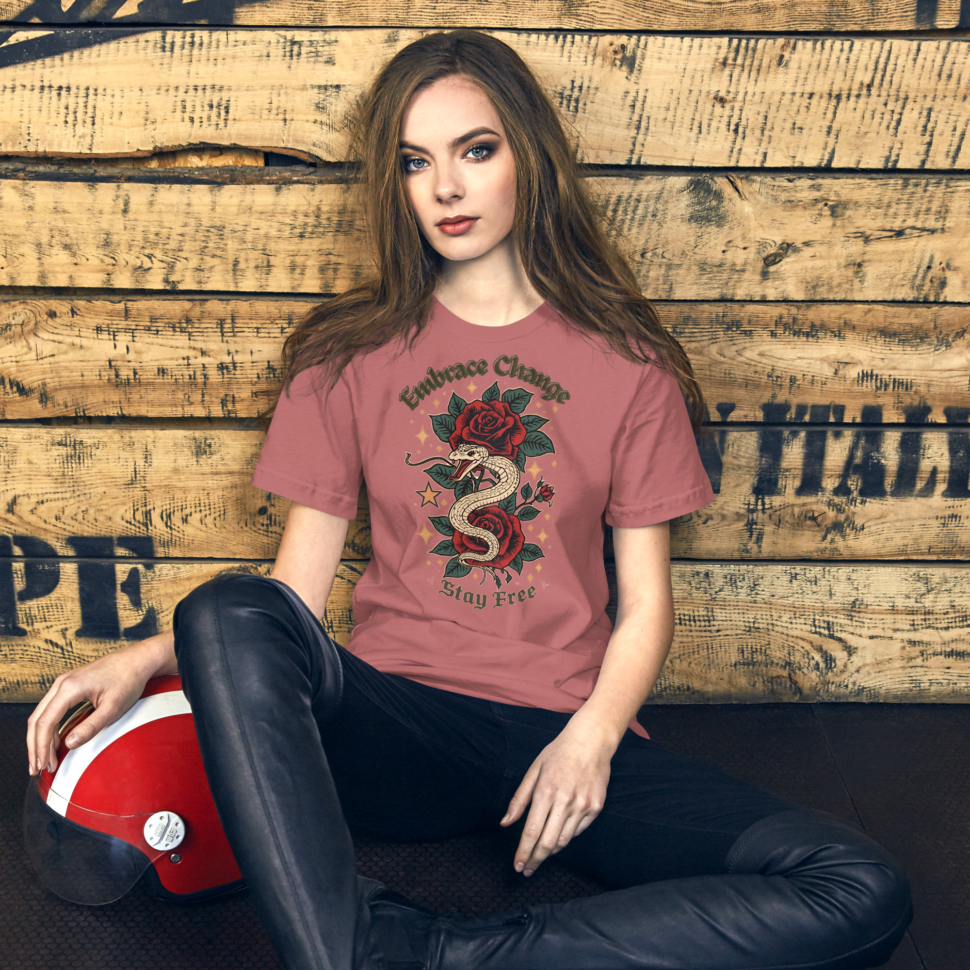 Roses and Snake Inspiration Graphic T-Shirt