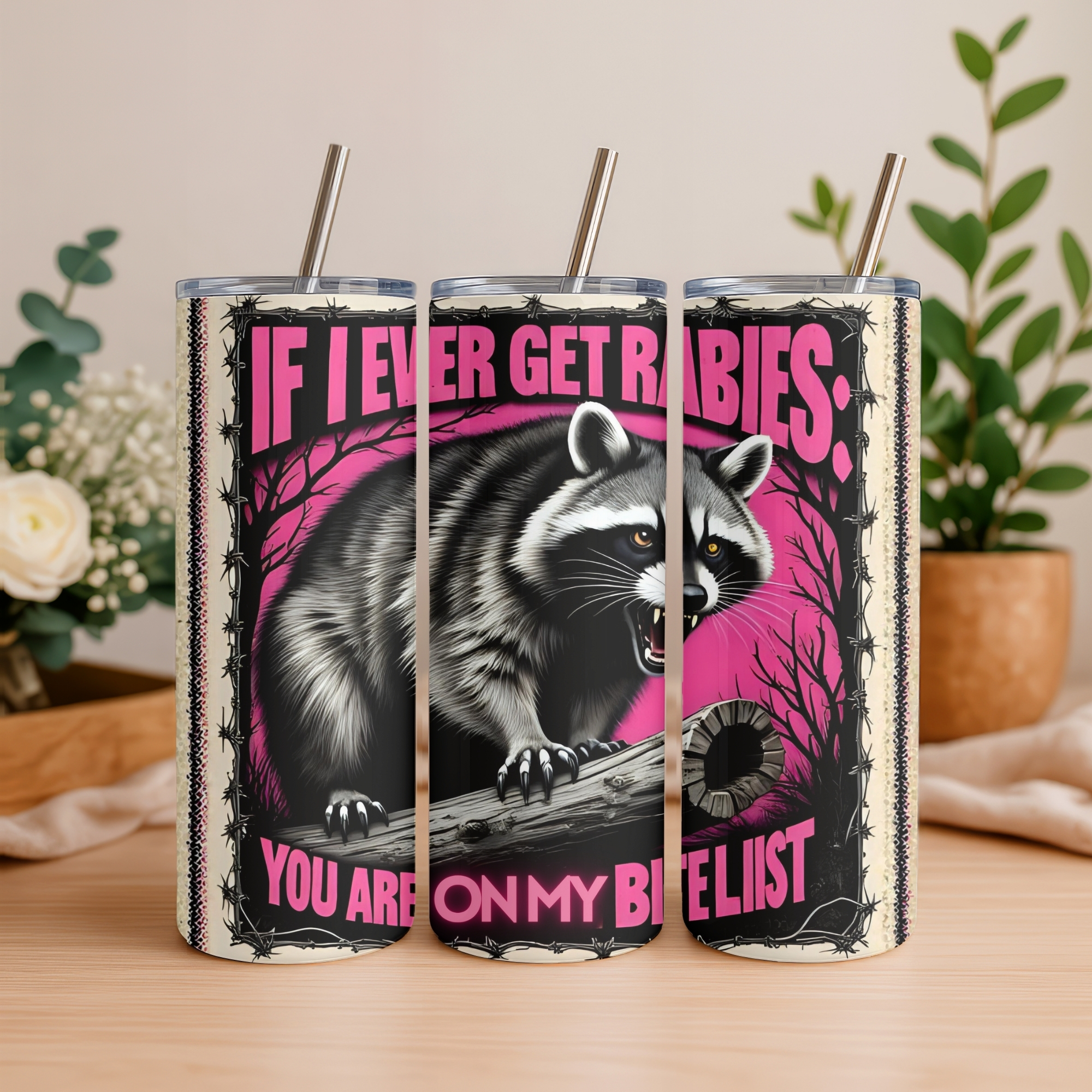Funny Raccoon Stainless Steel 8 Tumbler Set | Digital Download | Sublimation